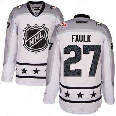 Men’s Metropolitan Division Carolina Hurricanes #27 Justin Faulk Reebok White 2017 NHL All-Star Stitched Ice Hockey Jersey