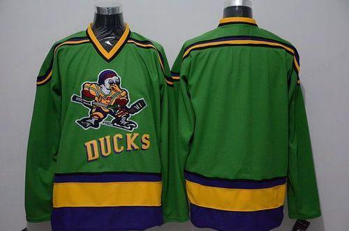 Men’s Mighty Ducks Of Anaheim Blank 1991-92 Green CCM Vintage Throwback Jersey