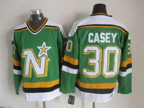 Men’s Minnesota North Stars #30 Jon Casey 1988-89 Green CCM Vintage Throwback Jersey