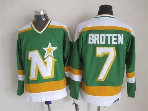 Men’s Minnesota North Stars #7 Neal Broten 1978-79 Green CCM Vintage Throwback Jersey