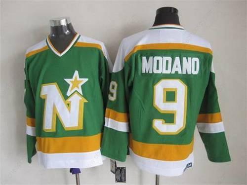 Men’s Minnesota North Stars #9 Mike Modano 1978-79 Green CCM Vintage Throwback Jersey