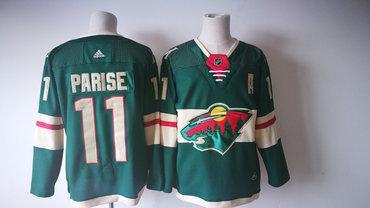 Men’s Minnesota Wild #11 Zach Parise Green 2017-2018 Hockey Stitched NHL Jersey