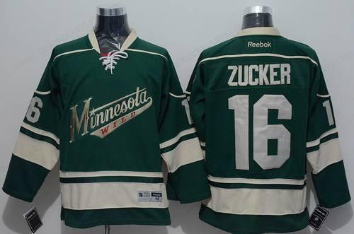 Men’s Minnesota Wild #16 Jason Zucker Green Third Jersey