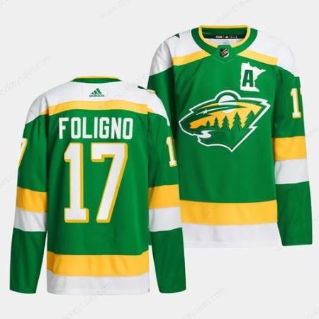 Men’s Minnesota Wild #17 Marcus Foligno Green 2023-24 Stitched Jersey