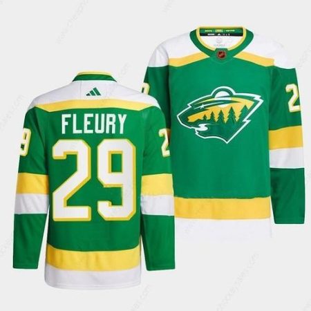 Men’s Minnesota Wild #29 Marc-Andre Fleury Green 2022-23 Reverse Retro Stitched Jersey