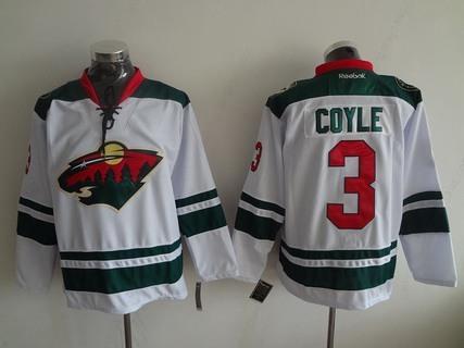 Men’s Minnesota Wild #3 Charlie Coyle Reebok White Away Premier Hockey Jersey