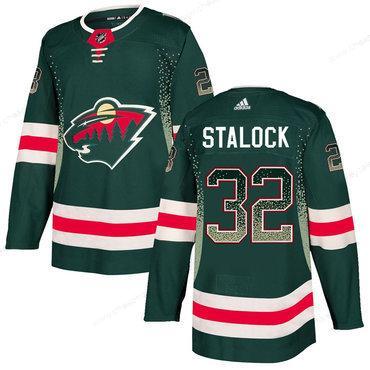 Men’s Minnesota Wild #32 Alex Stalock Green Drift Fashion Adidas Jersey