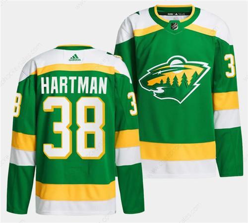 Men’s Minnesota Wild #38 Ryan Hartman Green 2023-24 Stitched Jersey