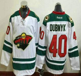 Men’s Minnesota Wild #40 Devan Dubnyk Reebok White Away Premier Jersey