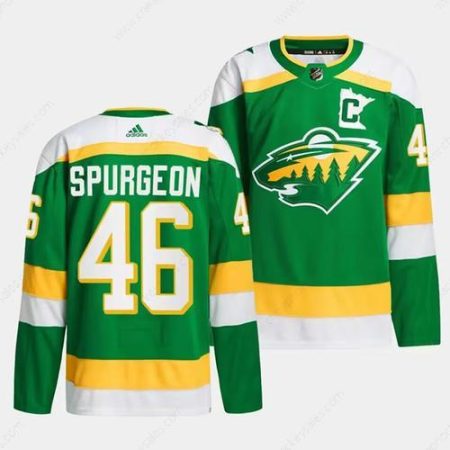 Men’s Minnesota Wild #46 Jared Spurgeon Green 2023-24 Stitched Jersey