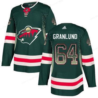 Men’s Minnesota Wild #64 Mikael Granlund Green Drift Fashion Adidas Jersey