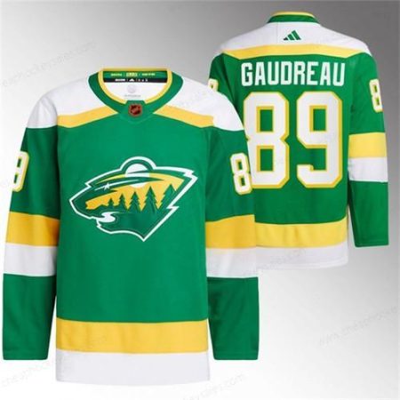 Men’s Minnesota Wild #89 Frederick Gaudreau Green 2022-23 Reverse Retro Stitched