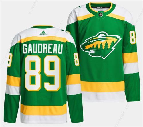 Men’s Minnesota Wild #89 Frederick Gaudreau Green 2023-24 Stitched Jersey