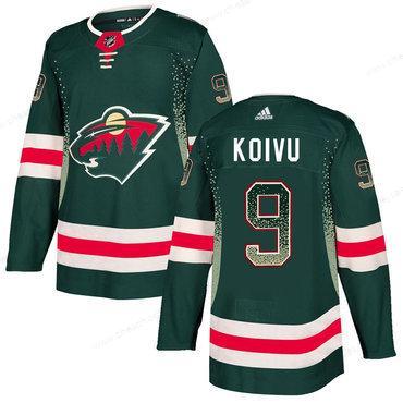 Men’s Minnesota Wild #9 Mikko Koivu Green Drift Fashion Adidas Jersey