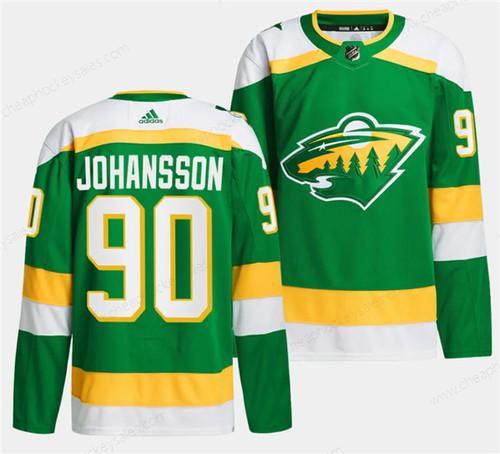 Men’s Minnesota Wild #90 Marcus Johansson Green 2023-24 Stitched Jersey