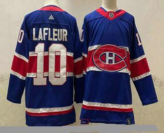 Men’s Montreal Canadiens #10 Guy Lafleur Blue 2021 Retro Stitched NHL Jersey