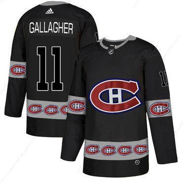 Men’s Montreal Canadiens #11 Brendan Gallagher Black Team Logos Fashion Adidas Jersey