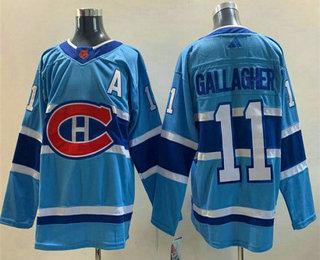 Men’s Montreal Canadiens #11 Brendan Gallagher Blue 2022 Reverse Retro Stitched Jersey