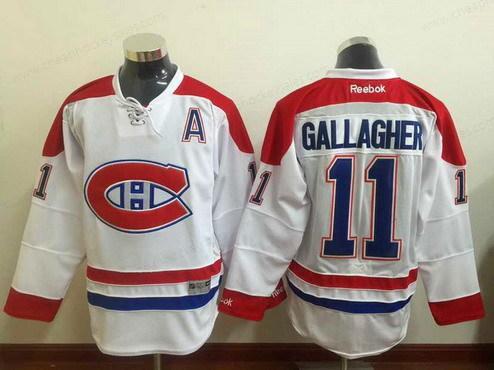 Men’s Montreal Canadiens #11 Brendan Gallagher Reebok White 2015-16 Away Premier NHL Jersey