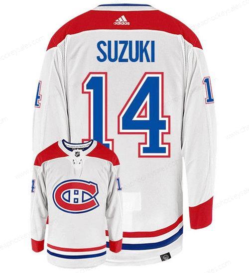 Men’s Montreal Canadiens #14 Nick Suzuki White Stitched Jersey