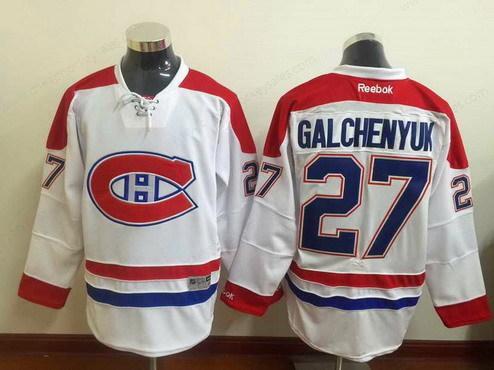 Men’s Montreal Canadiens #27 Alex Galchenyuk Reebok White 2015-16 Away Premier NHL Jersey