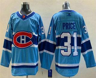 Men’s Montreal Canadiens #31 Carey Price Blue 2022 Reverse Retro Stitched Jersey