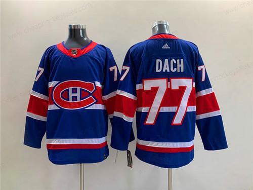 Men’s Montreal Canadiens #77 Kirby Dach Blue Stitched Jersey