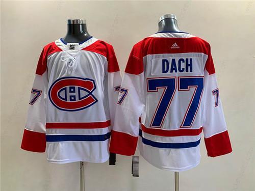 Men’s Montreal Canadiens #77 Kirby Dach White Stitched Jersey