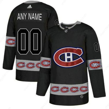 Men’s Montreal Canadiens Custom Black Team Logos Fashion Adidas Jersey