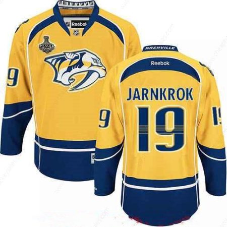 Men’s Nashville Predators #19 Calle Jarnkrok Yellow 2017 Stanley Cup Finals Patch Stitched NHL Reebok Hockey Jersey