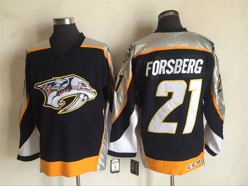 Men’s Nashville Predators #21 Filip Forsberg Navy Blue 1998-99 Throwback Stitched NHL CCM Vintage Hockey Jersey