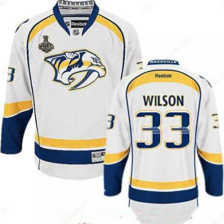 Men’s Nashville Predators #33 Colin Wilson White 2017 Stanley Cup Finals Patch Stitched NHL Reebok Hockey Jersey