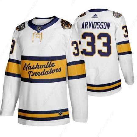 Men’s Nashville Predators 33 Viktor Arvidsson White 2020 Winter Classic Adidas Jersey