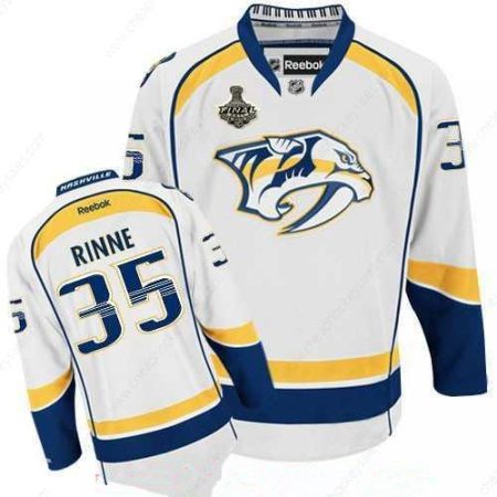 Men’s Nashville Predators #35 Pekka Rinne White 2017 Stanley Cup Finals Patch Stitched NHL Reebok Hockey Jersey