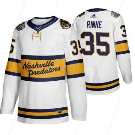 Men’s Nashville Predators 35 Pekka Rinne White 2020 Winter Classic Adidas Jersey