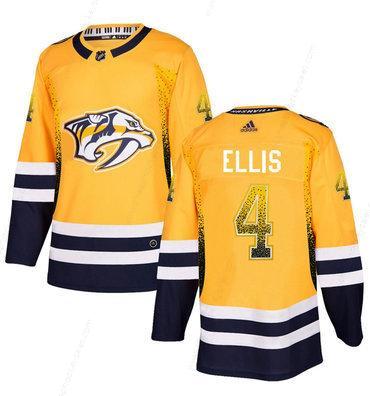 Men’s Nashville Predators #4 Ryan Ellis Gold Drift Fashion Adidas Jersey