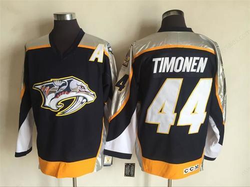 Men’s Nashville Predators #44Kimmo Timonen Navy Blue 1998-99 Throwback Stitched NHL CCM Vintage Hockey Jersey