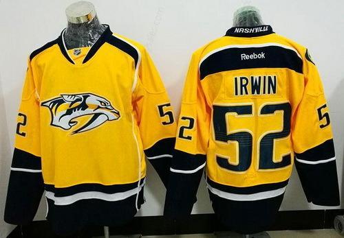 Men’s Nashville Predators #52 Matt Irwin Yellow Home Stitched NHL Reebok Hockey Jersey