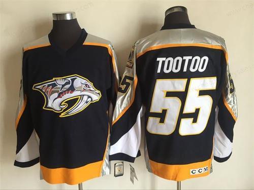 Men’s Nashville Predators #55 Jordin Tootoo Navy Blue 1998-99 Throwback Stitched NHL CCM Vintage Hockey Jersey