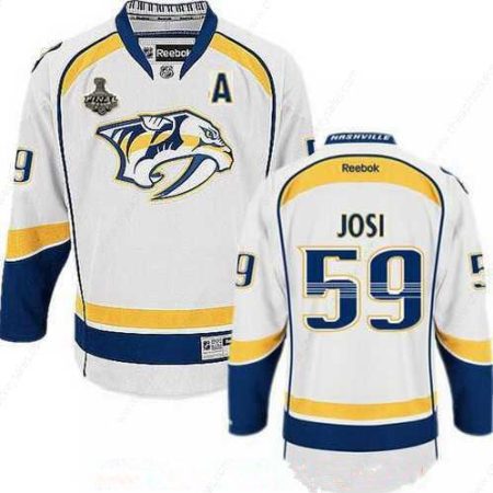 Men’s Nashville Predators #59 Roman Josi White 2017 Stanley Cup Finals A Patch Stitched NHL Reebok Hockey Jersey