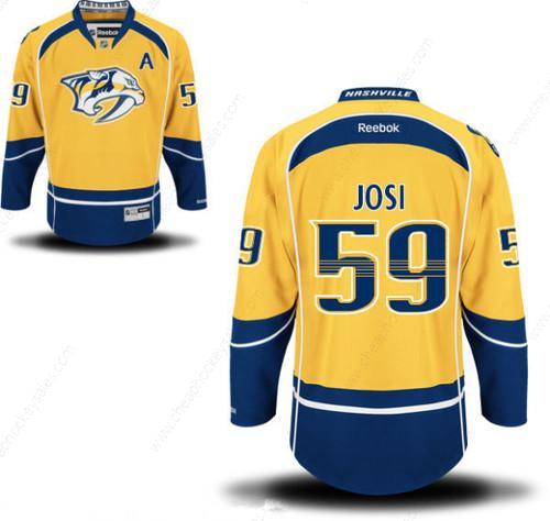 Men’s Nashville Predators #59 Roman Josi Yellow Home A Patch Stitched NHL Reebok Hockey Jersey