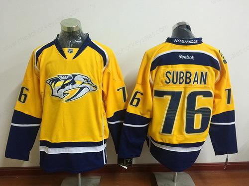 Men’s Nashville Predators #76 P. K. Subban Yellow Reebok Hockey Jersey