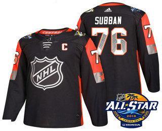 Men’s Nashville Predators #76 P.K. Subban Black 2018 NHL All-Star Stitched Ice Hockey Jersey