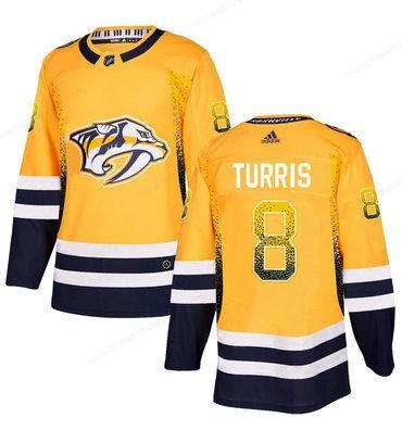 Men’s Nashville Predators #8 Kyle Turris Gold Drift Fashion Adidas Jersey