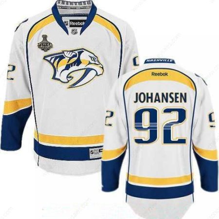 Men’s Nashville Predators #92 Ryan Johansen White 2017 Stanley Cup Finals Patch Stitched NHL Reebok Hockey Jersey