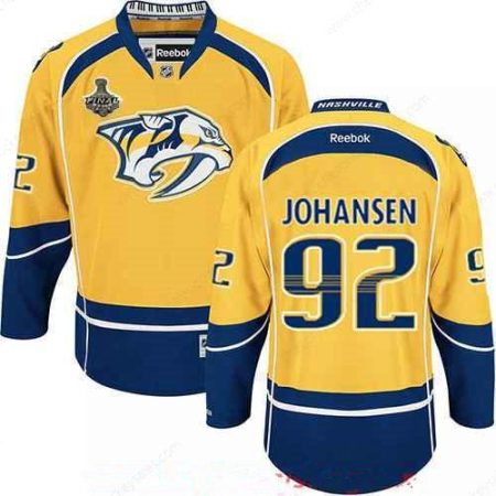 Men’s Nashville Predators #92 Ryan Johansen Yellow 2017 Stanley Cup Finals Patch Stitched NHL Reebok Hockey Jersey