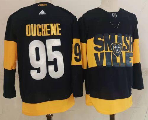 Men’s Nashville Predators #95 Matt Duchene Black 2022 Stadium Series Adidas Stitched NHL Jersey