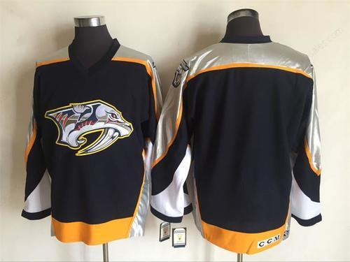 Men’s Nashville Predators Blank Navy Blue 1998-99 Throwback Stitched NHL CCM Vintage Hockey Jersey