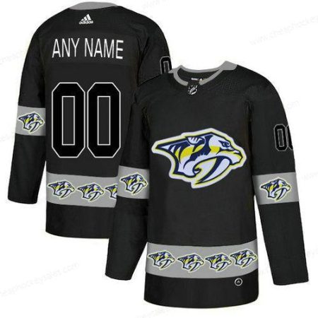 Men’s Nashville Predators Custom Black Team Logos Fashion Adidas Jersey