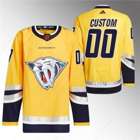 Men’s Nashville Predators Custom Gold 2022-23 Reverse Retro Stitched Jersey